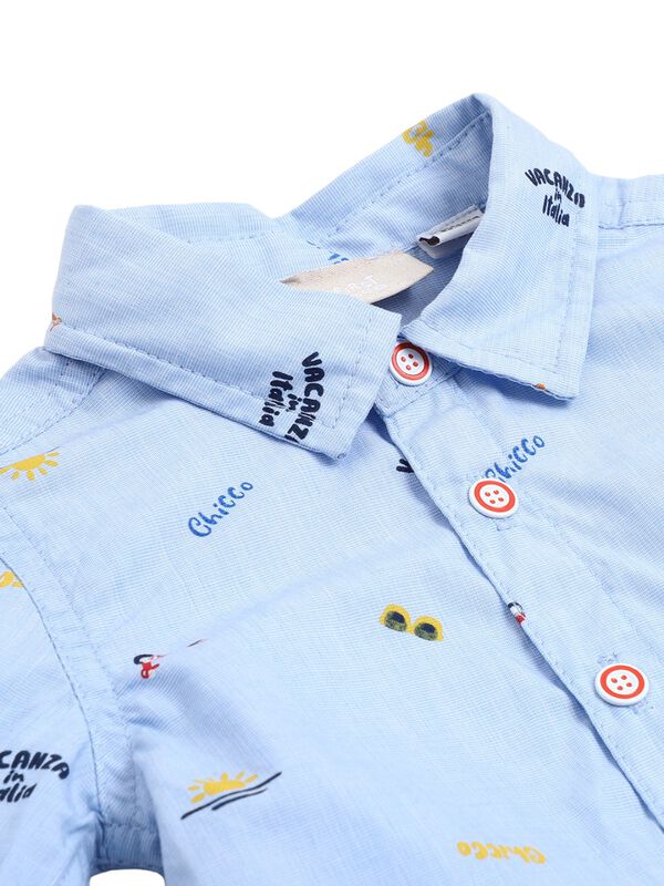 Boys Medium Light Blue Long Sleeve Woven Shirt image number 2